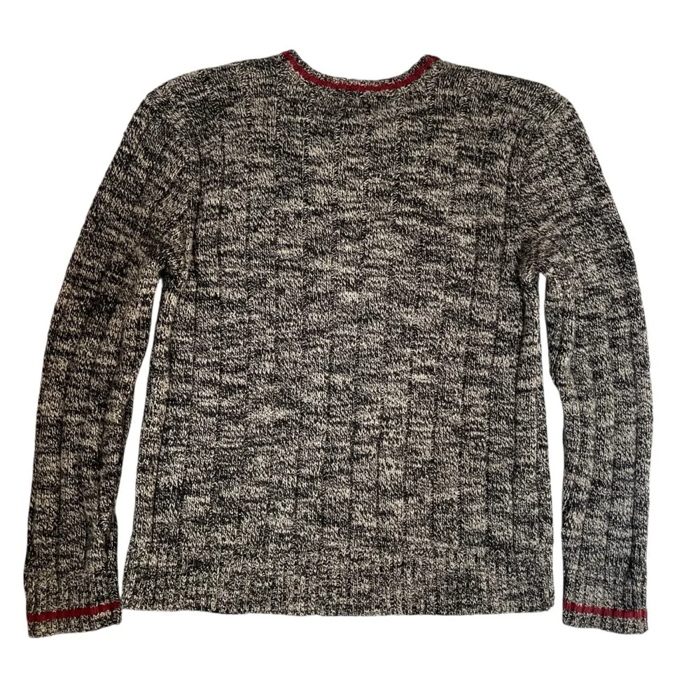 Polo Ralph Lauren Knit Sweater Men’s M Black & White Tweed Unisex Old Money